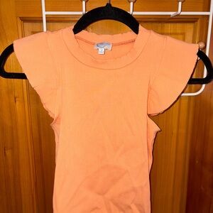 Blue Rain Peach Ribbed Top